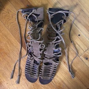 Free People Sun Seeker Tall Suede Gladiator Sandal
